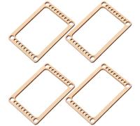 Amosfun Mini Planche à Tisser Confortables et Faciles à Artisanale en Bois Beige 4 Pièces pour de Tissage en Déplacement