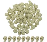 Amosfun Mini Têtes De Mort en Plastique 50 Pièces Décoration Halloween Crânes Réalistes pour Fêtes Accessoires DIY Cadeaux Enfants