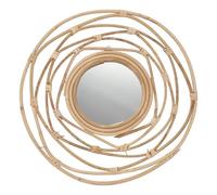 Amosfun Miroir Mural en Osier Tissé Fait À La Main Style Minimaliste pour Salon Chambre À Coucher Salle De Bain