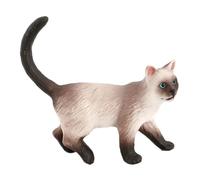 Amosfun Modèle Chat Siamois Plastique Réaliste Éducatif Garçon Fille Figurine Cognitive Décorative Portable