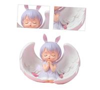 Amosfun Modèle D'ange Priant En Résine Délicate - Mini Décoration Gâteau De Poupée - Accessoire Adorable Pour Décoration Voiture, Fête D’anniversaire Fille, Pièce Unique