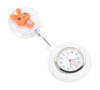 Amosfun Montre de Poche Infirmière à Motif Lapin Orange, Cadran Rond Simple, Silicone Doux et Extensible, Montre Suspendue Pratique pour Surveillance Médicale et Examen Professionnel,
