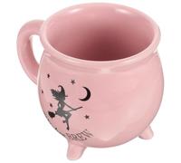 Amosfun Mug Céramique de Chaudron 450 Ml, Tasse à Café Sorcière Noire et Rose, Décoration Halloween Maison, Tasse Infusion Originale pour Bureau et Présent Festif