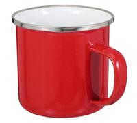 Amosfun Mug de Camping en Émail 500 Ml Bord en Acier Inoxydable, Anse Ergonomique, Adapté Bureau, les Randonnées Activités Extérieures, Tasses à Café en Métal Rétro