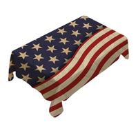 Amosfun Nappe de Table et Fêtes en Lin Rouge Style Drapeau Américain Résistance Haute Température et Finition Soignée pour Décoration de Table