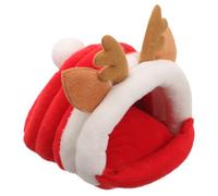 Amosfun Nid Chaud pour Hamster Forme de Cerf Maison Douillette et Robuste pour Chinchilla et Petits Rongeurs Accessoire Hiver Facile à Nettoyer Confortable et Sûr pour Animaux de