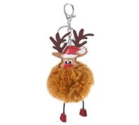 Amosfun Noël Porte-clés Pompoms Pendentif en Forme de Renne Pendentif Porte-clés de à Main Décoration Suspendue de Ornement Noël