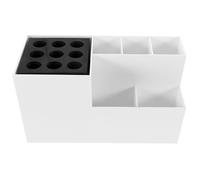 Amosfun Organisateur D'outils de Coiffure Blanc, Boîte à Ciseaux et Porte-peigne Multifonction, Grosse Capacité pour Accessoires de Salon et Maquillage, Rangement Compact pour Coiffeuse