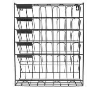 Amosfun Organiseur Mural en Fer Noir pour Bureau, Porte-dossiers Suspendu Vertical, Présentoir à Magazines et Classeurs, Trieur de Courrier Pratique pour Rangement des Documents