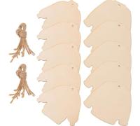 Amosfun Ornement de Noël en Bois Forme Pull, Lot DIY Non Finition à | Bois Poncé Lisse, Ficelle de Jute Incluse, Beige, pour Sapin, Atelier Créatif