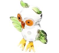 Amosfun Ornement Hibou en Verre Vert, Figurine de Hibou de Dessin Animé, Décoration D'étagère pour Intérieur et Jardin, Accessoire Déco Table pour Fête et Anniversaire, Statue Chouette
