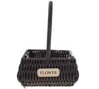 Amosfun Panier de Fleurs Simple avec Poignée, Plastique Marron, Style Rural | Finition Soignée, Détails Délicats, Usage Polyvalent, pour Festival et Anniversaire, Aspect Moderne