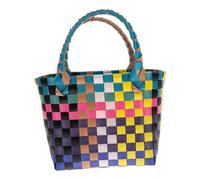 Amosfun Panier de Rangement de Plage en Paille fourre-Tout d'épicerie Tenue IR Panier Rangement Corbeille ement Portefeuille Corbeille de Fruits Rustique de Fleurs PVC