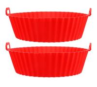 Amosfun Panier en Silicone 7,5 Pouces Lot de 2 pour Friteuse Air Chaud, Tapis Réutilisables Antiadhésifs, Accessoires pour Cuisson de, Raviolis et Dim Sum