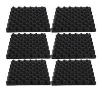 Amosfun Panneaux Acoustiques Autocollants Facile à Installer 12pcs en Coton Insonorisant Noir, Mousse Insonorisante à Nid D'œuf, Isolation Phonique pour Murs et Sols