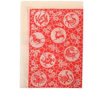 Amosfun Papier Transfert sous Glaçure pour Céramique Décoratif Rouge, Facile à Découper et Résistant, pour Travaux Manuels DIY Design Simple et Lignes Lisses