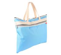 Amosfun Paquet à Dossiers en Toile Bleu Fermeture Éclair et Poche Latérale, Étanche, Réutilisable et Recyclable, Rangement Transport D'œuvres d'art A3