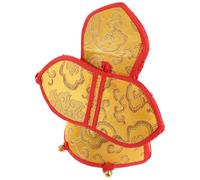 Amosfun Paquet de Rangement Épais pour Clochette Vajra, Pochette de Protection Délicate en Satin Jaune, Paquet Portable Adapté aux Instruments de Musique, pour Transport Style Aléatoire