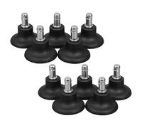 Amosfun Patins Antidérapants Protection du Sol Bruit Lot de 10 en Pu Noir Remplacement des Roulettes Fixes pour Chaise de Bureau et Chaise de Dessin