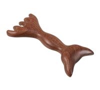 Amosfun Peigne de Massage en Bois à Double Tête de Cerf pour Cuir Chevelu, Peigne Gua Sha Naturel en Bois de Santal, Outil Manuel pour Stimulation Capillaire et Nettoyage, Accessoire