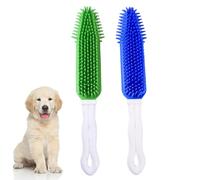 Amosfun Peigne pour Poils de Chien et Brosse de Massage en Silicone 2pcs pour Éliminer les Nœuds et Démêler les Poils Lors du Toilettage des Animaux Couleur Aléatoire