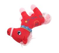 Amosfun Peluche Cheval Année Cheval Mascotte Rouge pour an Chinois Décoration Douce pour Étagère et pour Festival de Printemps
