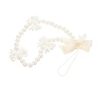 Amosfun Pendentif à Manchon de Protection et Porte-clés Anti-perte Pratique en Acrylique Blanc Dragonne pour Téléphone Portable Vintage Nœud Papillon Perlé Élégant