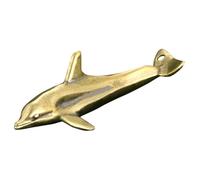 Amosfun Pendentif Porte-clés Dauphin Rétro en Cuivre Or Massif, Haute Dureté, Résistant la Déformation, Décoration Intérieure Marine pour Usage Quotidien