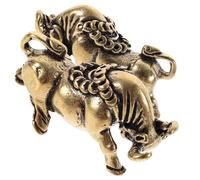 Amosfun Pendentif Porte-Clés Vache en Laiton Vintage, Lot de 2, Artisanat Fin, Décoration de Bureau à Domicile, Ornement Unique et Résistant