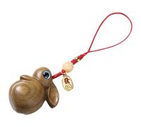 Amosfun Pendentif Téléphonique en Bois de Lapin Design Unique et Sangle Facile à Attacher, comme Présent D'anniversaire pour Téléphone Portable ou Coque