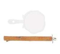 Amosfun Perchoir pour Perroquet avec Miroir, Support Décoratif en Bois et Plastique, 1 Set, pour Cage à Oiseaux, Attire L’Attention du Perroquet, Décoration D’intérieur