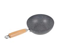 Amosfun Petit Wok Antiadhésif 20 Cm En Fonte à Fond Rond Pour Gaz, Poêle De Cuisson Marbrée Polyvalente Cuisine Familiale Quotidienne