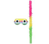 Amosfun Piñata et Masque pour Jeux de Fête Accessoires pour Anniversaire Carnaval Garçon et et Adultes Ensemble 1 Pièce Compact Facile à Transporter pour Frapper la Piñata