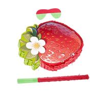 Amosfun Pinata Fraise Rouge pour Anniversaire Jeu de Fête et Cache-œil Décoration Festive Multifonctionnelle Carton et Papier Crépon Accessoire pour Garçon Fille et Adultes