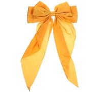 Amosfun Pince à Cheveux Grand Nœud en Satin Jaune Brillant, Barrette à Ruban pour Cheveux Épais, Accessoire Élégant pour Femmes et Filles, Mariage, Fête, Quotidien - 1 Pièce