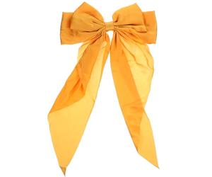 Amosfun Pince à Cheveux Grand Nœud en Satin Jaune Brillant, Barrette à Ruban pour Cheveux Épais, Accessoire Élégant pour Femmes et Filles, Mariage, Fête, Quotidien - 1 Pièce