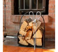 Amosfun Pince à Feu en Acier Forgé pour Barbecue et Camping, Accessoire Robuste pour Foyer Extérieur Tête Plate, pour Charbon et Bois