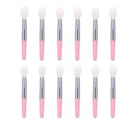 Amosfun Pinceaux à Lèvres Silicone 12 Pcs Transparent Blanc Manche Rose, Applicateur Masque à Lèvres Cosmétique Portable pour Maquillage Précis et Usage Voyage