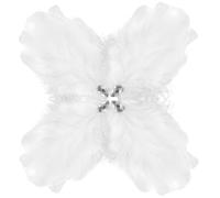 Amosfun Pinces à Cheveux 4pcs pour Mariage et Anniversaire Blanches Plume Légères et Confortables, Accessoires Cheveux Élégants pour Femmes et Filles