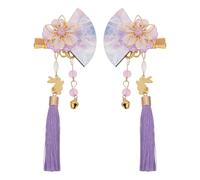 Amosfun Pinces à Cheveux Japonaises pour Femmes et Filles Forme Éventail Lot de 2 en Alliage de Zinc Décoration Cheveux Style Créatif pour Fête D'anniversaire