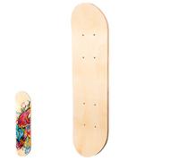 Amosfun Planche De Skateboard Vierge À Faire Soi-Même pour Enfants Planche De Skateboard Surface Blanche pour Graffiti Et Peinture Trous Pré-Perçés Pièce De Remplacement 16.93 X 4.92 X 0.39 in