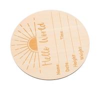 Amosfun Plaque Annonce de Naissance Disque Rond en Naturel Carte d'Étape Mensuelle Accessoire Photo pour Bébé Panneau Décoratif pour -Né Souvenir de Croissance Présent pour Bébé