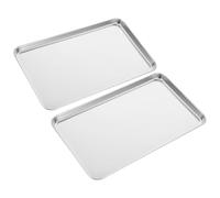 Amosfun Plaques de Cuisson Inox Résistantes et Empilables Lot de 2 pour Pâtisserie et Barbecue Usage Professionnel Cuisine et Restauration
