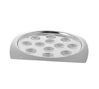 Amosfun Plat à Escargots Inox Compartiments Antidérapants Pour Cuisson Four Service Fruits De Mer Et Escargots Assiette Carrée Résistante