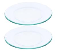 Amosfun Plat De Remplacement pour Chauffe-Cire en Verre Transparent 2 Pièces 7.80 X 7.80 X 1.50 Cm pour Brûleur À Huile Essentielle Fonte De Cire Et Lampe D’Aromathérapie