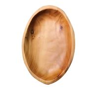 Amosfun Plateau de Service Ovale en Bois Massif, Plat de Service Alimentaire 27×18×3 Cm, Assiette à Fruits Pratique Cuisine et Fête, Plateau Alimentaire Ovale pour Restaurant et Maison