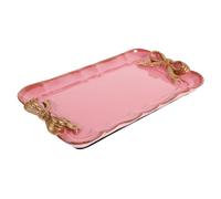 Amosfun Plateau Décoratif en Résine Orange et Rose Poudré avec Nœud, Assiette D'apéritif Multifonction pour Dessert et Présentation de Fruits, Plateau à Bijoux Polyvalent pour Maison