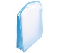 Amosfun Pochette de Classement en Tissu Oxford Bleu Bordure, Grosse Capacité Extensible, Paquet de Rangement pour Documents, Dossier Papier et Fournitures de Bureau, pour Bureau, Maison