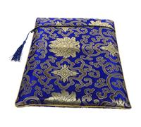 Amosfun Pochette Multifonction à Fermeture Éclair en Soie Artificielle et Tissu pour Organiser Carnets et Reçus, pour Billets et Cartes de Visite, Style Chinois Chic