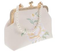 Amosfun Pochette Polyester avec Style de Chinois Élégante Chaîne Soirée de Perles Raffiné, Design Unique, pour Mariage Bal